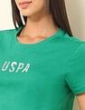U.S. Polo Assn. Women Regular Fit Brand Printed T-Shirt