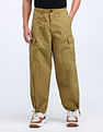 Flying Machine Loose Fit Solid Cargo Trousers